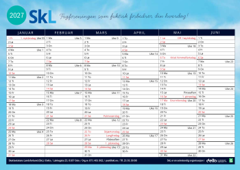 SKL Kalender 2027 i A4 format