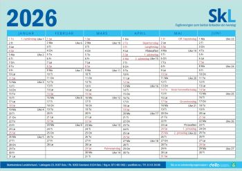 SKL Kalender 2026 i A4 format